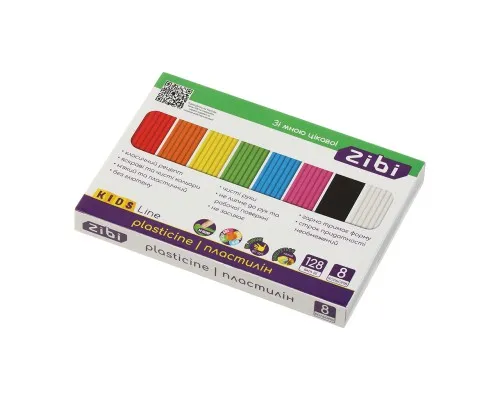 Пластилін ZiBi KIDS Line 8 кольорів, 128 г (ZB.6272)