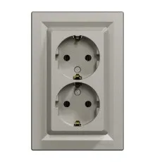 Розетка Schneider Electric ASFORA із заземленням подвійна бронза 16А (EPH9900169)