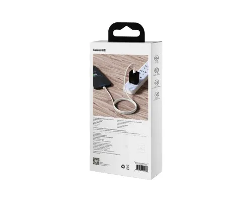 Дата кабель USB-C to Lightning 1.0m Cafule Metal PD 20W white Baseus (CATLJK-A02)