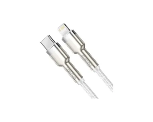 Дата кабель USB-C to Lightning 1.0m Cafule Metal PD 20W white Baseus (CATLJK-A02)