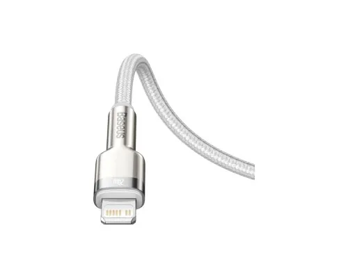 Дата кабель USB-C to Lightning 1.0m Cafule Metal PD 20W white Baseus (CATLJK-A02)