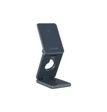 Зарядний пристрій Canyon Foldable wireless charger 15W 3in1 Metal (CNS-WCS309M)