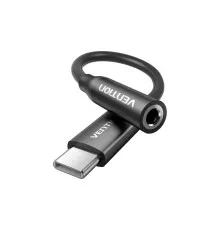 Перехідник USB-C to 3.5mm M black VENTION (BIIBA)