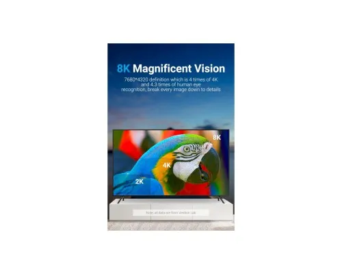 Кабель мультимедійний HDMI M to HDMI M 2.0m V2.1 8K60Hz silver VENTION (ALCIH)