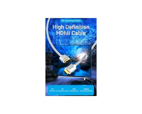 Кабель мультимедійний HDMI M to HDMI M 2.0m V2.1 8K60Hz silver VENTION (ALCIH)