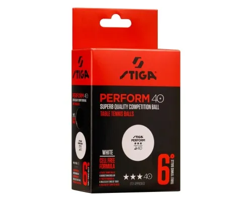 М'ячик для настільного теніса Stiga Perform ABS 6 шт (1113-2110-06) (931160)