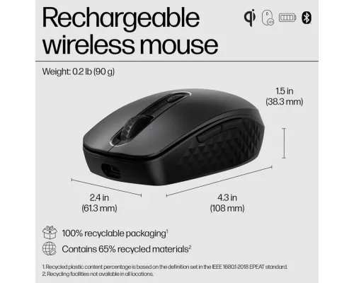 Мишка HP 690 Rechargeable Bluetooth Black (7M1D4AA)