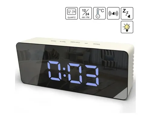 Настільний годинник Technoline WT475 White/Black Mirror (DAS302983)