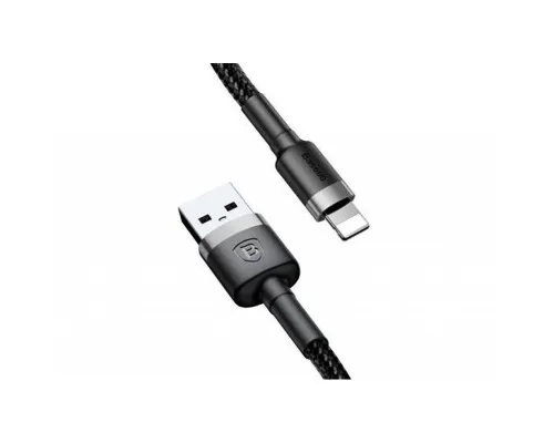 Дата кабель USB 2.0 AM to Lightning 1.0m Cafule 2.4A gray+black Baseus (CALKLF-BG1)