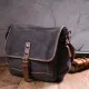 Сумка Vintage Горизонтальна чоловіча з клапаном текстильна Чорна (21247)