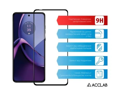 Скло захисне ACCLAB Full Glue Moto G84 Black (1283126582332)