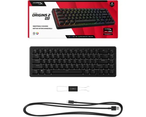 Клавіатура HyperX Origins 2 65 HX Red USB UA Black (B4QS3AA)