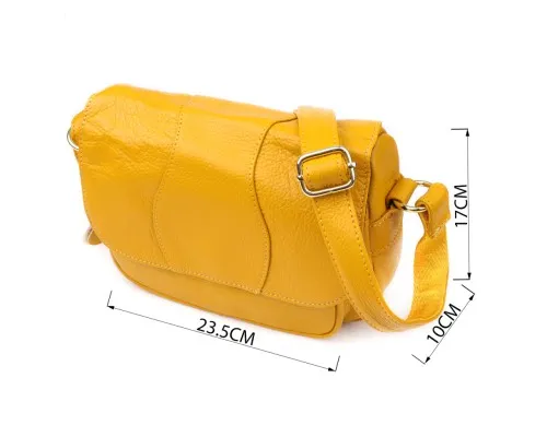 Сумка Vintage З натуральної шкіри Жовта (22969)
