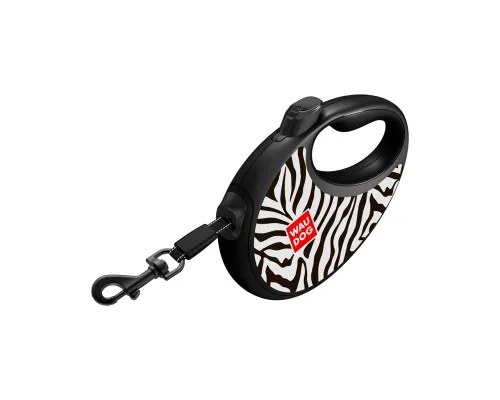 Повідець для собак WAUDOG R-leash з контейнером для пакетів "Зебра", світловідбивна стрічка S (255-0055)