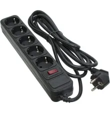 Мережевий фільтр живлення Patron 3.0 m3*1.5mm2 (SP-1653) 5 розеток BLACK (EXT-PN-SP-1653)
