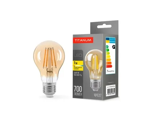 Лампочка TITANUM Filament A60 7W E27 2200K бронза (TLFA6007272A)