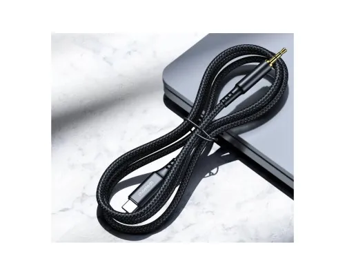 Кабель мультимедійний USB-C to 3.5mm M 1.0m black Choetech (AUX006)