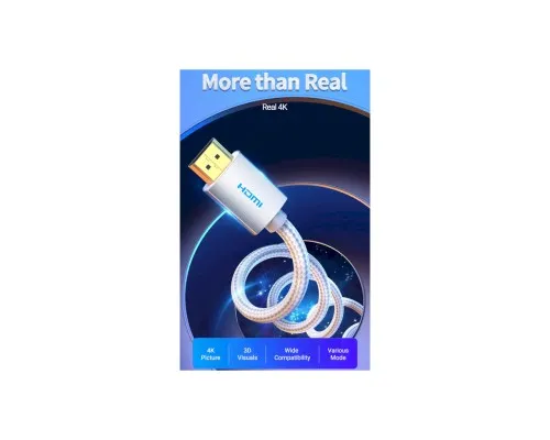 Кабель мультимедійний HDMI M to HDMI M 3.0m V2.0 4K60Hz silver VENTION (AABII)