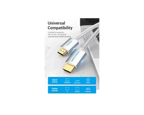 Кабель мультимедійний HDMI M to HDMI M 3.0m V2.0 4K60Hz silver VENTION (AABII)
