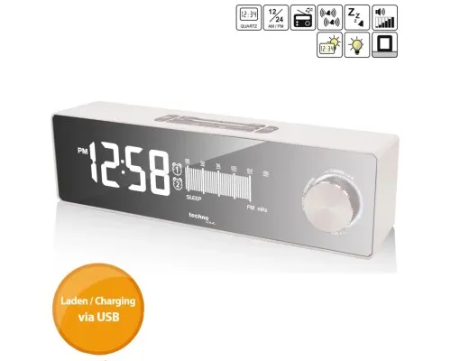 Настільний годинник Technoline з радіо WT483 White/Silver (DAS302714)