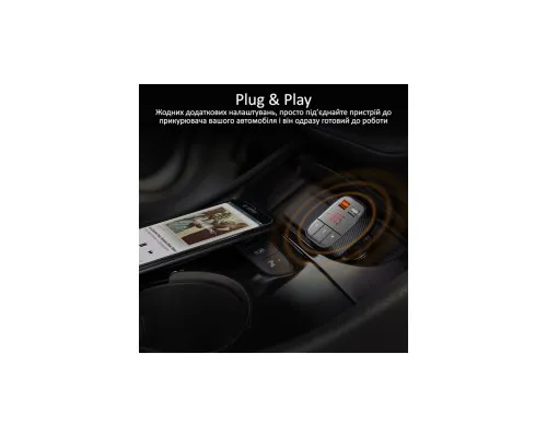 FM модулятор Promate SmarTune 2+ BLUETOOTH 5.0 USB QC 3.0 AUX/SD/USB BLACK (smartune-2+.black)