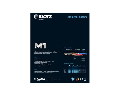 Мікрофонний кабель Klotz M1 Prime Microphone Cable XLR Male - Balanced Jack 5 m (229118)