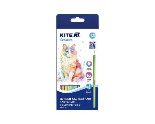 Олівці кольорові Kite Creative Pastel 12 кольорів (K-451)