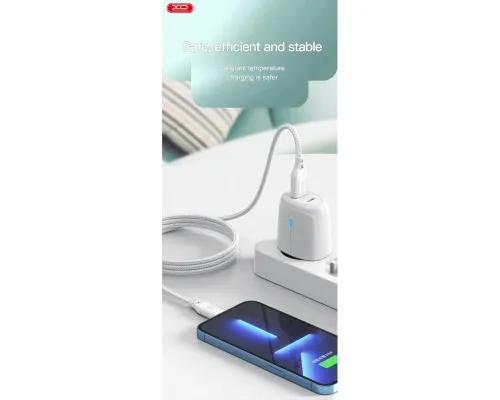 Дата кабель USB-C to USB-C 1.0m 60W braided XO (NBQ236B_White)