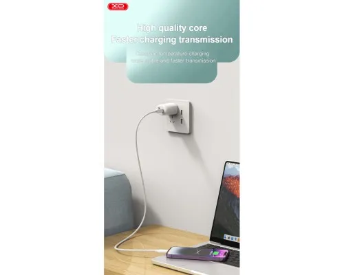 Дата кабель USB-C to USB-C 1.0m 60W braided XO (NBQ236B_White)