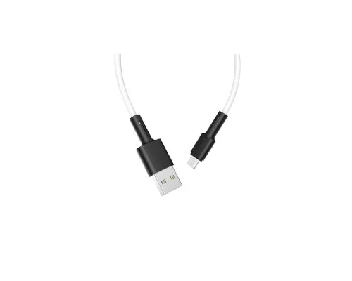 Дата кабель USB 2.0 AM to Micro 5P 1.0m silicone white BOROFONE (6931474710383)