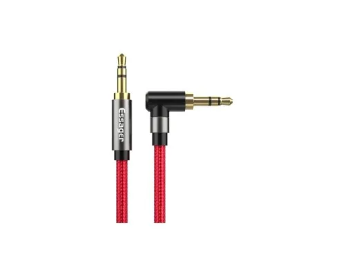 Кабель мультимедійний 3.5mm M to 3.5mm M 1.5m 90° corner red Essager (EYP35-WTA09)