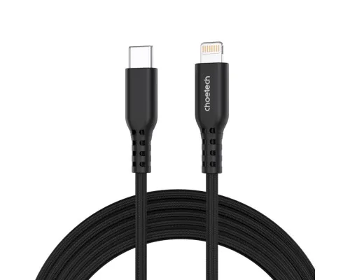 Дата кабель USB-C to Lightning 1.8m MFi PD20W braided black Choetech (XCL-1021-BK)