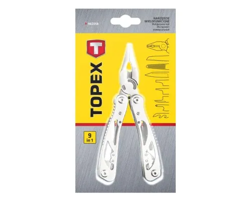 Мультитул Topex 9 элементов, серебряный (98Z058)