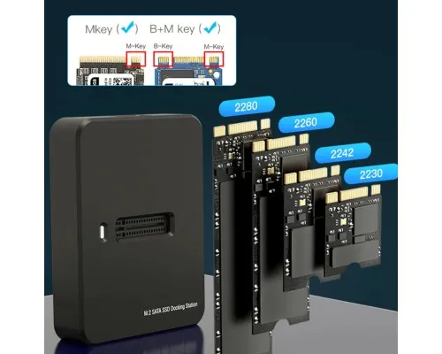 Док-станція для накопичувачів Gembird USB Type-C M.2 SATA NVME SSD (DD-U3M2)