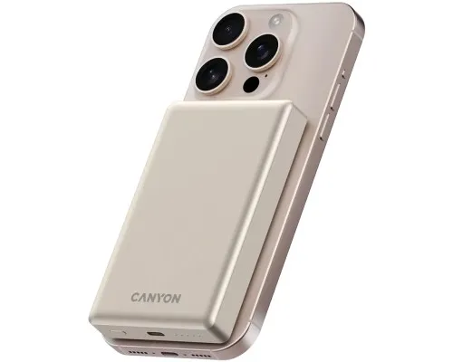 Батарея універсальна Canyon 10000mAh OnPower 510 slim Magsafe PD/20W Beige (CNS-CPB510BE)