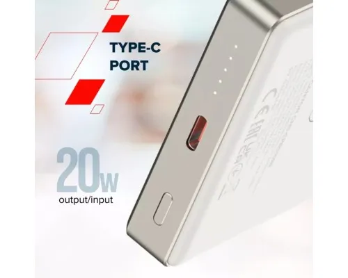Батарея універсальна Canyon 10000mAh OnPower 510 slim Magsafe PD/20W Beige (CNS-CPB510BE)