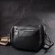 Сумка Vintage Шкіряна жіноча напівкруглого формату на плече Чорна (22394)