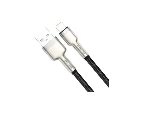 Дата кабель USB 2.0 AM to Lightning 1.0m Cafule Metal 2.4A black Baseus (CALJK-A01)