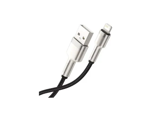 Дата кабель USB 2.0 AM to Lightning 1.0m Cafule Metal 2.4A black Baseus (CALJK-A01)