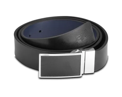 Ремінь Semi Line Чоловічий Шкіряний Black/Blue (DAS303135)