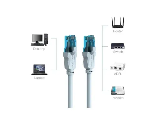 Патч-корд 5м, RJ-45 cat 5e UTP blue Vention (VAP-A10-S500)