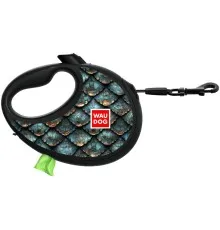 Повідець для собак WAUDOG R-leash з контейнером для пакетів "Луска", світловідбивна стрічка M (256-0179)