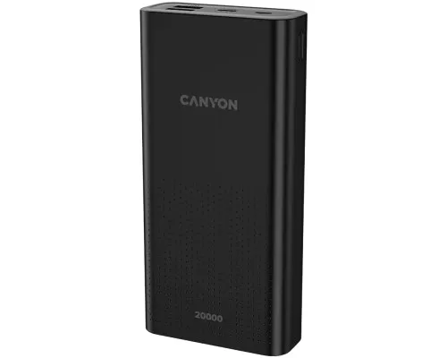 Батарея універсальна Canyon 20000mAh, Input 5V/2A, Output 5V/2.1A(Max), Black (CNE-CPB2001B)