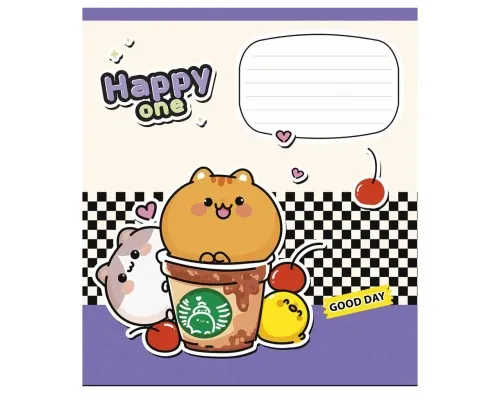 Зошит Школярик Happy one 12 аркушів клітинка (012-3532K)