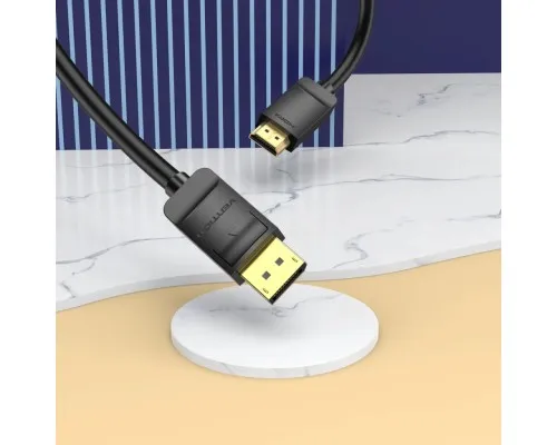 Кабель мультимедійний DisplayPort M to HDMI M 1.5m black Vention (HADBG)