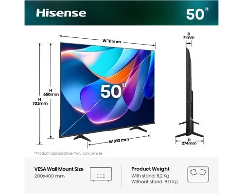 Телевізор Hisense 50A6S
