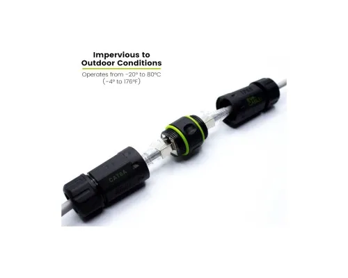 Зрощувач STP, cat.6A, RJ45 to RJ45, IP68 Kingda (KD-CP3010SHC6A)