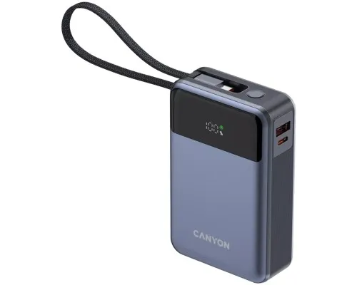 Батарея універсальна Canyon 20000mAh OnPower 600 PD/65W built-in cable Dark Grey (CNS-CPB600DG)