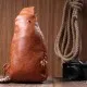 Сумка Vintage Жіноча слінг через плече з екошкіри Руда (22751)