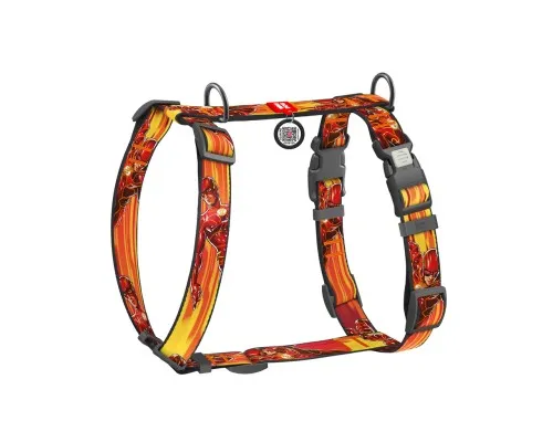 Шлея для собак WAUDOG Nylon H-подібна з QR-паспортом "Швидкість Флеша", пластиковий фастекс М (344-1080)